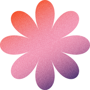 Grainy Gradient Buildable Brutalist Rounded 8-petal Flower Shape